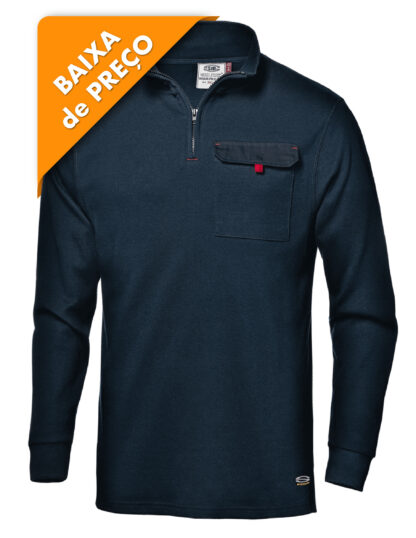 POLO ZARA MANGA COMPRIDA AZUL